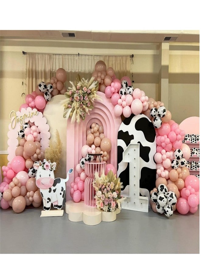 Vztipki Dusty Pink Cow Balloon Arch Garland Kit - Dusty Pink, Light Pink, Brown, Sand White and Cow Print Balloons for Baby Shower, Birthday, Farm, Western, and Cowboy Theme Party Decoration - Image 4
